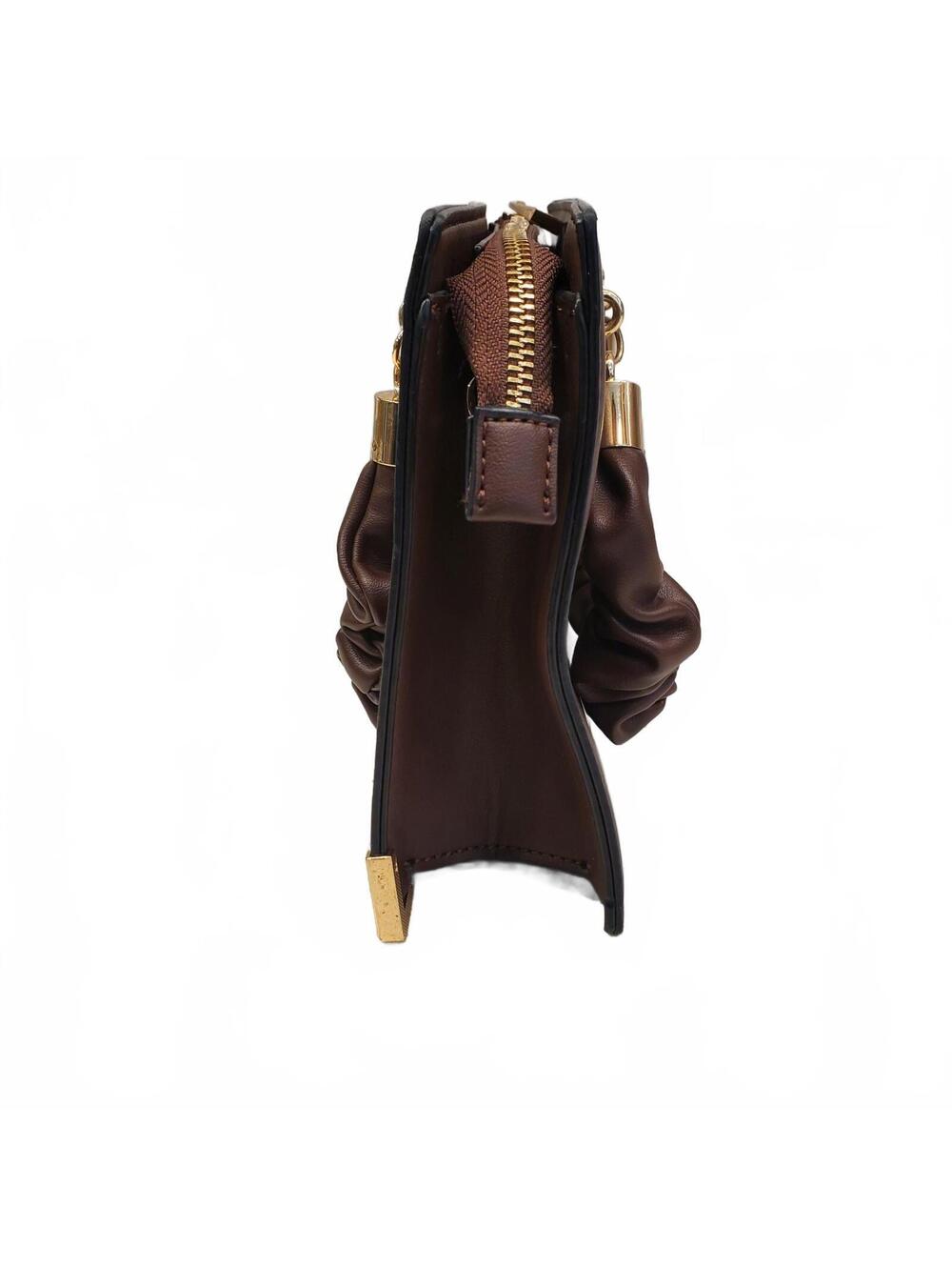 ALDO Bilithax Top Handle Bag Brown Structured Top Gold Hardware Handbag - Picture 5 of 16